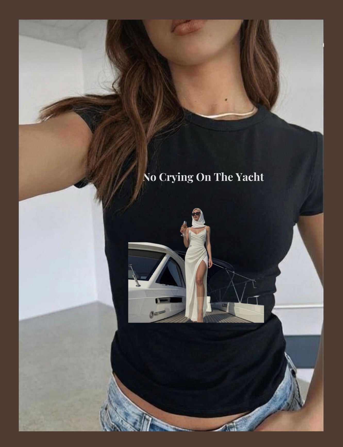No Crying on the Yacht Women's Tee — Yacht Club Luxury Graphic Tee