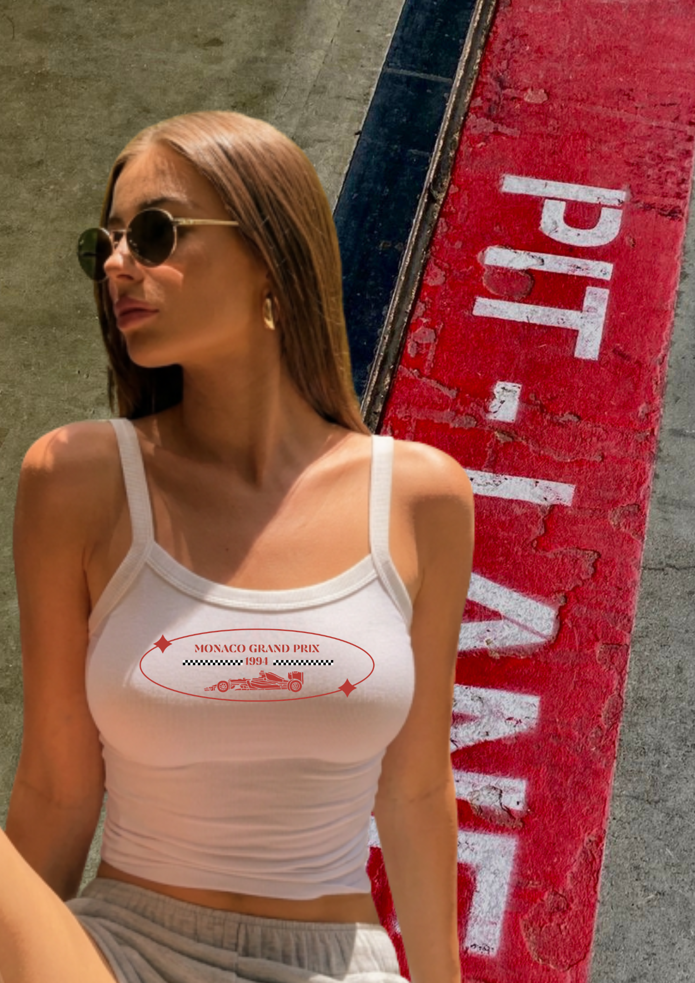 Monaco Grand Prix micro-rib tank top